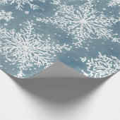 Blue Snowflakes Watercolor Winter Holiday Cadeaupapier (Hoek)