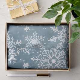 Blue Snowflakes Watercolor Winter Holiday Tissuepapier