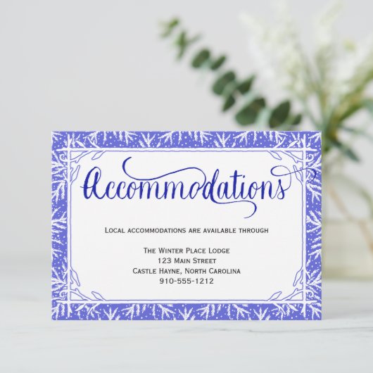 Blue Snowflakes Wedding Accommodations Kaart (Staand voorkant)