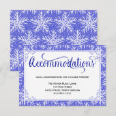 Blue Snowflakes Wedding Accommodations Kaart (Voorkant / Achterkant)