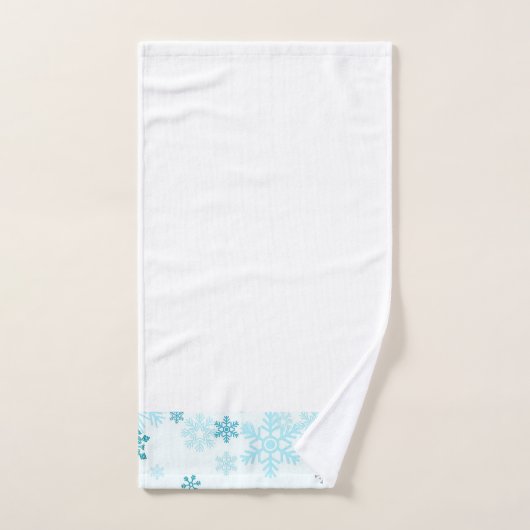 Blue Snowflakes White Bathroom Towel Set Bad Handdoek (Handdoek)