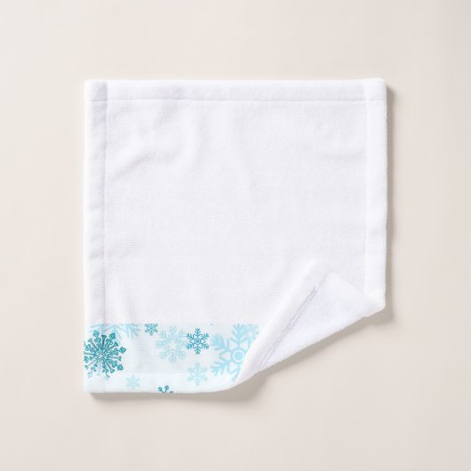 Blue Snowflakes White Bathroom Towel Set Bad Handdoek (Wasdoekje)
