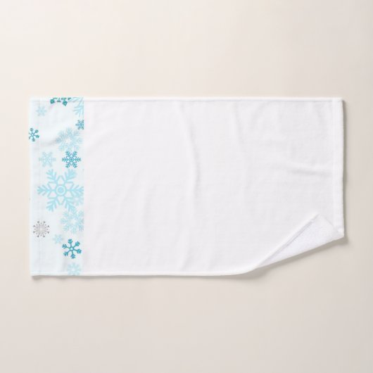 Blue Snowflakes White Bathroom Towel Set Bad Handdoek (Handdoek)