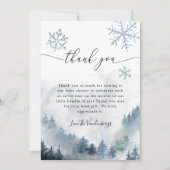 Blue Snowflakes Winter Baby shower Bedankkaart (Voorkant)