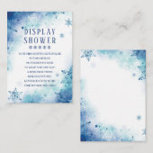 Blue Snowflakes Winter Baby shower Display Douche Informatiekaartje (Voorkant / Achterkant)