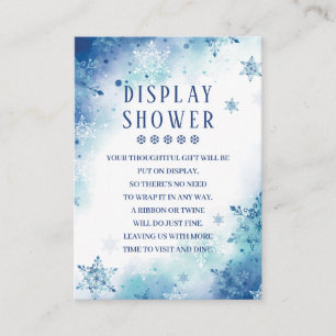 Blue Snowflakes Winter Baby shower Display Shower  Informatiekaartje