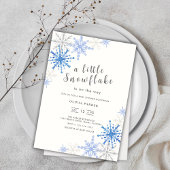 Blue Snowflakes Winter Baby shower Invitation Kaart