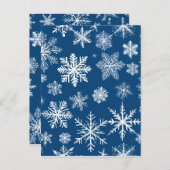 Blue Snowflakes Winter Briefkaart (Voorkant / Achterkant)