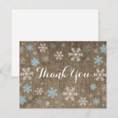 Blue Snowflakes Winter Burlap Hartelijk dank (Voorkant / Achterkant)