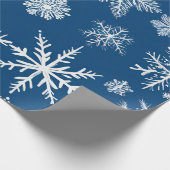 Blue Snowflakes Winter Cadeaupapier (Hoek)