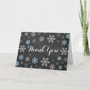Blue Snowflakes Winter Folders Hartelijk dank Kaart