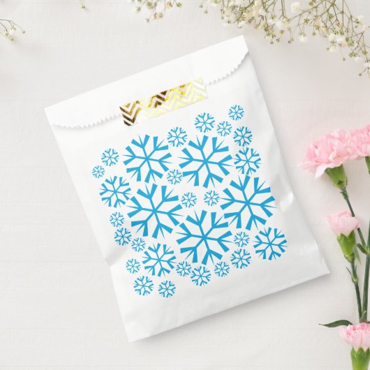 Blue Snowflakes Winter Holiday Pattern Set van 50 Bedankzakje (Gezegeld)