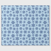 Blue Snowflakes Winter Verjaardag Cadeau Naadloos Cadeaupapier (Vlak)