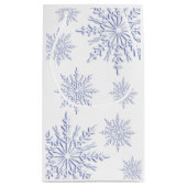 Blue Snowflakes Winter Weddenschap Klein Cadeauzakje (Achterkant)