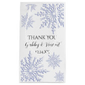 Blue Snowflakes Winter Weddenschap Klein Cadeauzakje (Voorkant)