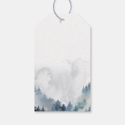 Blue Snowflakes Winter Wonderland Baby shower Cadeaulabel (Achterkant)