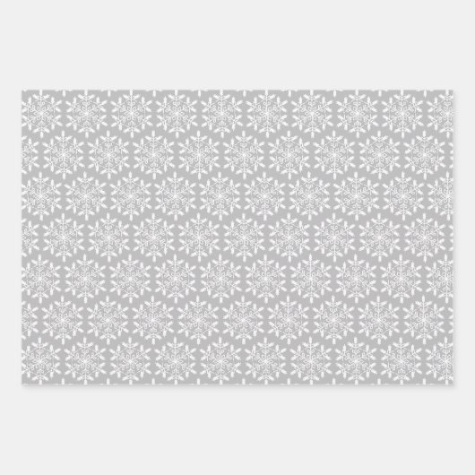 Blue Snowflakes Wrapping Paper Flat Sheet Set van  (Voorkant 3)