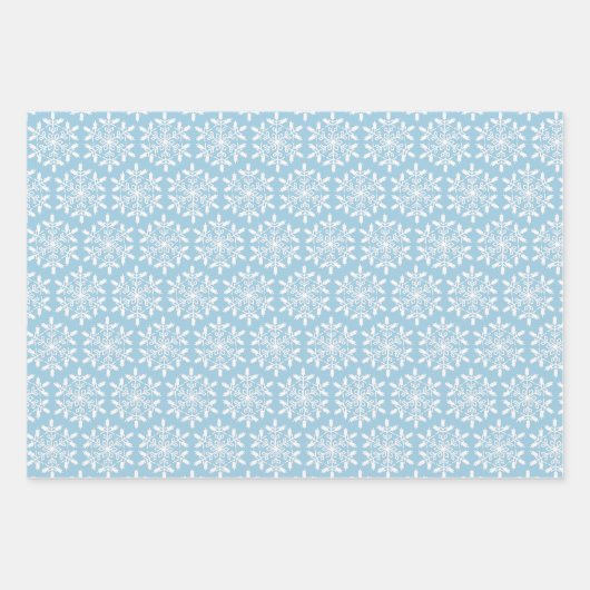 Blue Snowflakes Wrapping Paper Flat Sheet Set van  (Voorkant 2)