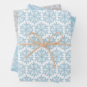 Blue Snowflakes Wrapping Paper Flat Sheet Set van  (In situ)