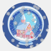 Blue Snowglobe Sticker (Voorkant)