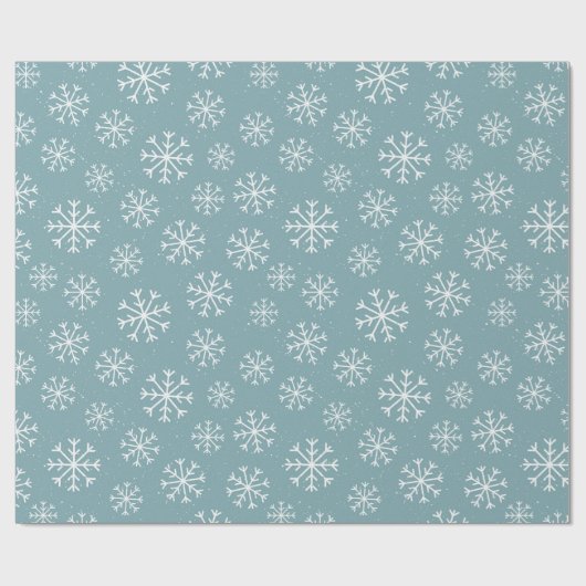 Blue Snowklake Cadeaupapier (Vlak)