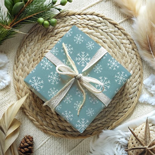 Blue Snowklake Cadeaupapier