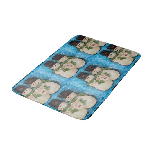 Blue Snowman Badmat (Gekanteld)