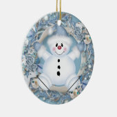 Blue Snowman Ceramic Ornament (Rechts)