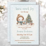 Blue  Snowman Christmas Boy Baby shower Kaart<br><div class="desc">Schattigee kerstjongen sneeuwuitnodiging met een schattige sneeuwpop,  kerstboom met cadeaus en baby shower in blauw,  met  vibes. Personaliseer eenvoudig alle teksten. - Kate Eden Art</div>