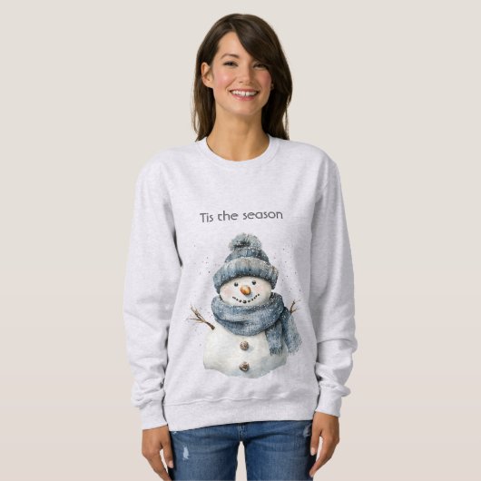 Blue Snowman Christmas Trui (Voorkant volledig)