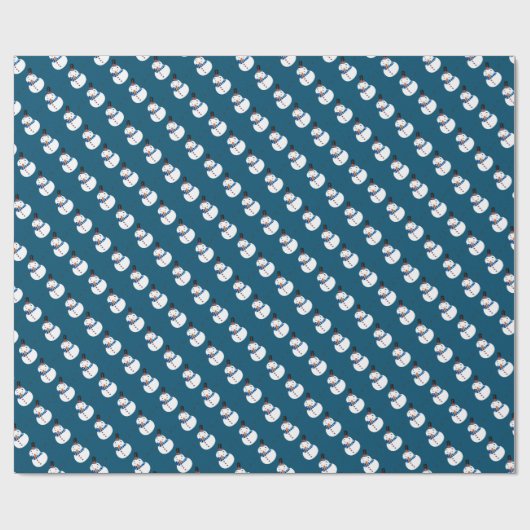 Blue Snowman, Festive Cadeaupapier (Vlak)