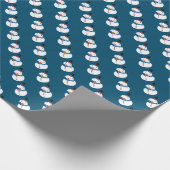 Blue Snowman, Festive Cadeaupapier (Hoek)