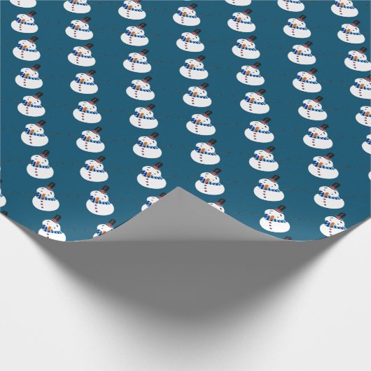 Blue Snowman, Festive Cadeaupapier (Hoek)