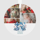 Blue Snowman  First Christmas Ornament (achterkant)