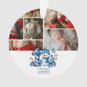 Blue Snowman  First Christmas Ornament (voorkant)