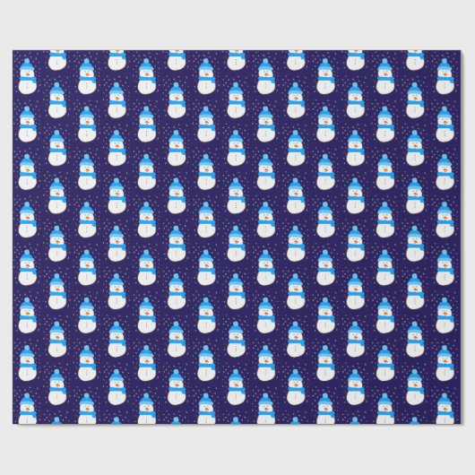 Blue Snowman in Flurry Cadeaupapier (Vlak)