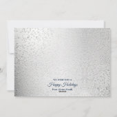 Blue Snowman Kerst Elegante Winter Feestdagenkaart (Achterkant)