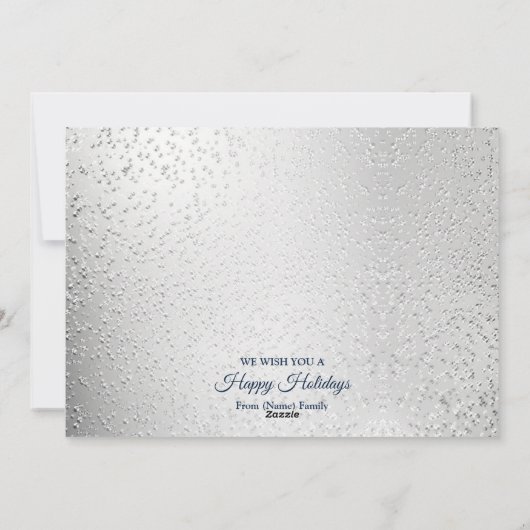 Blue Snowman Kerst Elegante Winter Feestdagenkaart (Achterkant)