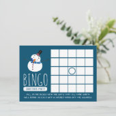 Blue Snowman, Kerstfeest Bingo Kaart (Staand voorkant)