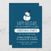 Blue Snowman, kerstfeest uitnodiging (Voorkant / Achterkant)