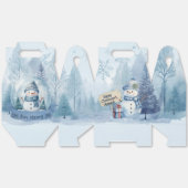 Blue Snowman kerstfeestdozen Bedankdoosjes (Ongevouwen)