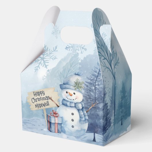 Blue Snowman kerstfeestdozen Bedankdoosjes (Voorkant)