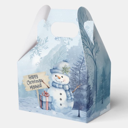 Blue Snowman kerstfeestdozen Bedankdoosjes (Voorkant)