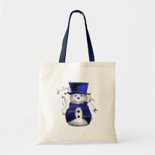 Blue Snowman Kerstmis Tote Bag
