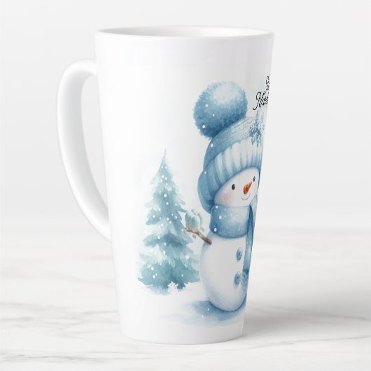 Blue Snowman Marshmallow World Latte Mok (Linkerhoek)