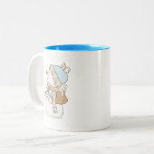 Blue Snowman-Mok Tweekleurige Koffiemok (Voorkant links)