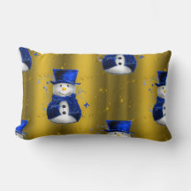 Blue Snowman op Gold Kerstmis