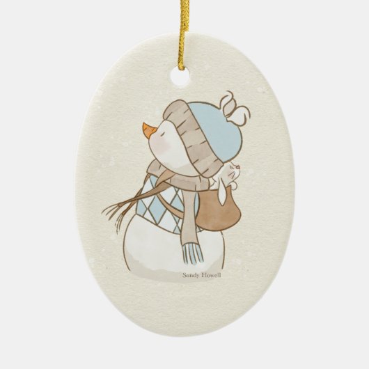 Blue Snowman Ornament (Voorkant)