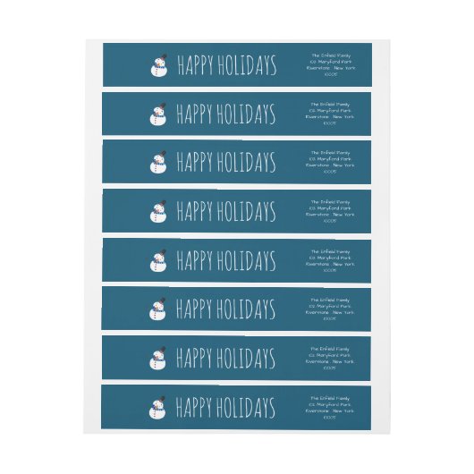 Blue Snowman Prettige feestdagen (Vel)