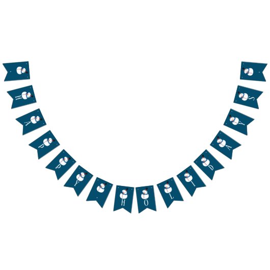 Blue Snowman Prettige feestdagen Vlaggetjes (Alle)